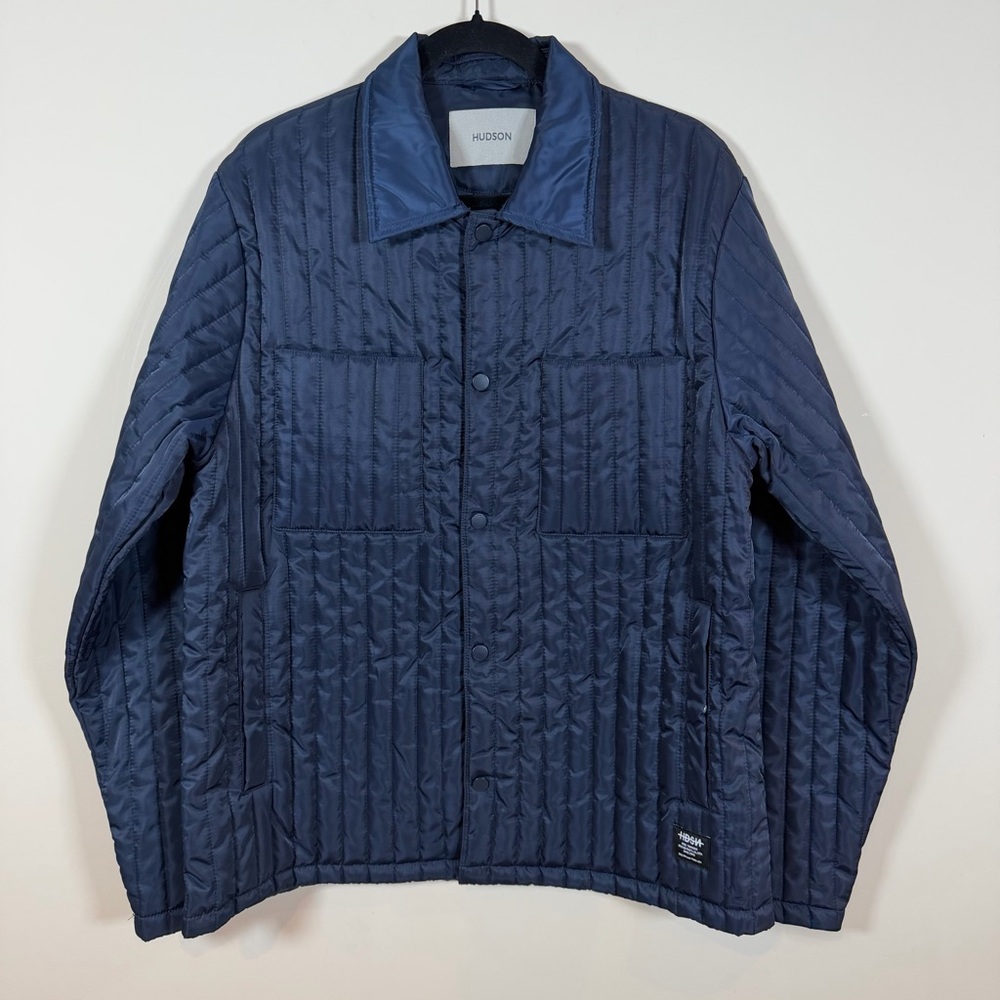 New Hudson Jeans Men's Size Large Navy Quilted Shirt Jacket